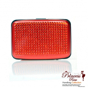 Sleek Durable Aluminum Card Holder/ Wallet with Rhinestone Decor.